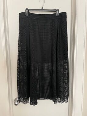 Alfani Black Mesh Midi Skirt